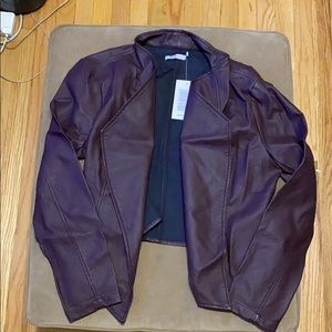 Faux Leather Eggplant Jacket.
